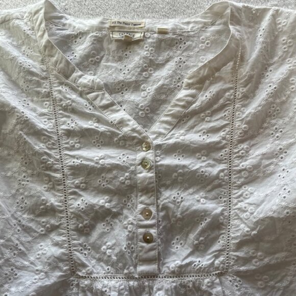 Fat Face White Cotton Eyelet Poppy Pullover- Size 14 - Picture 2 of 11